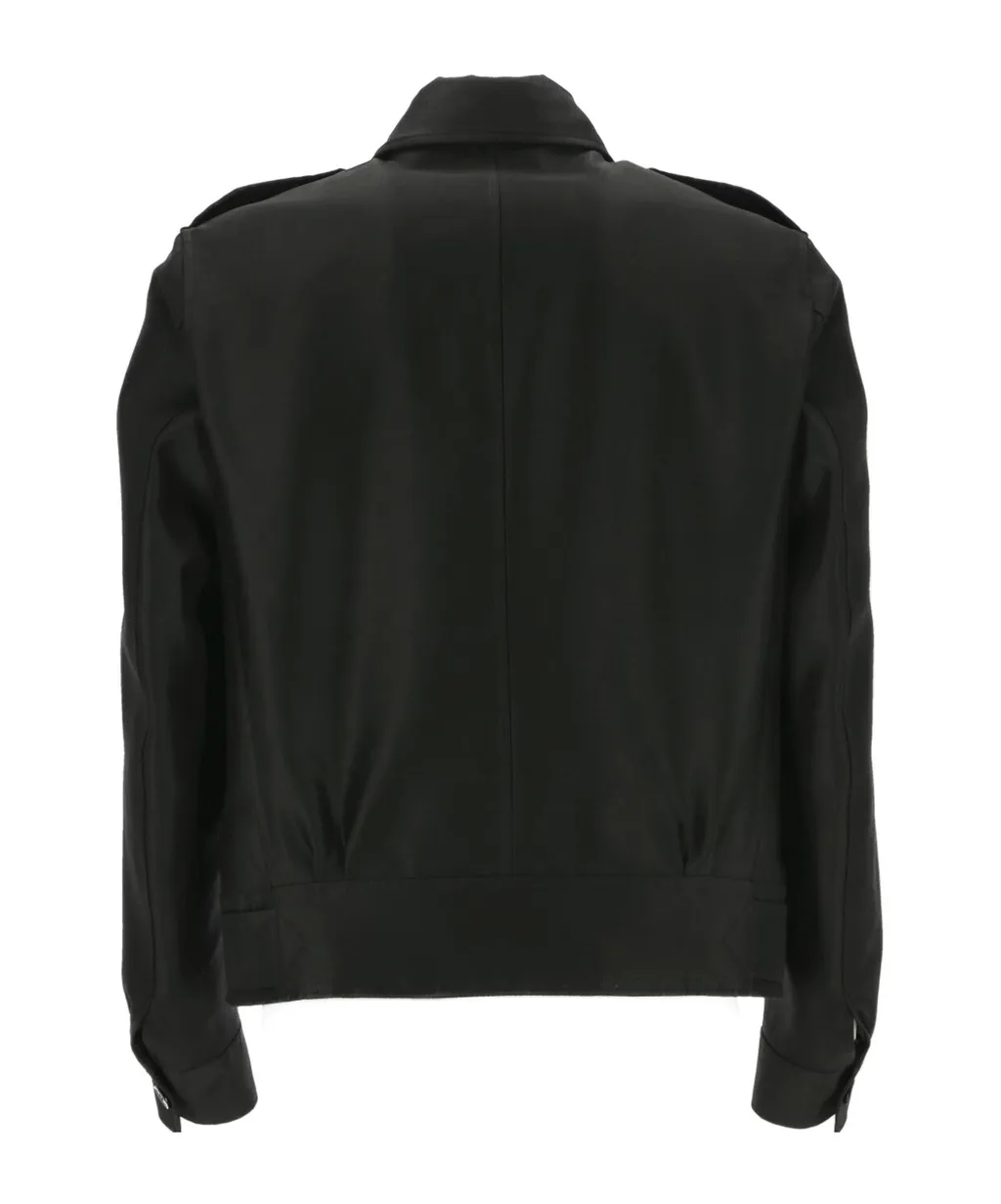 Belted-Waist Military Jacket