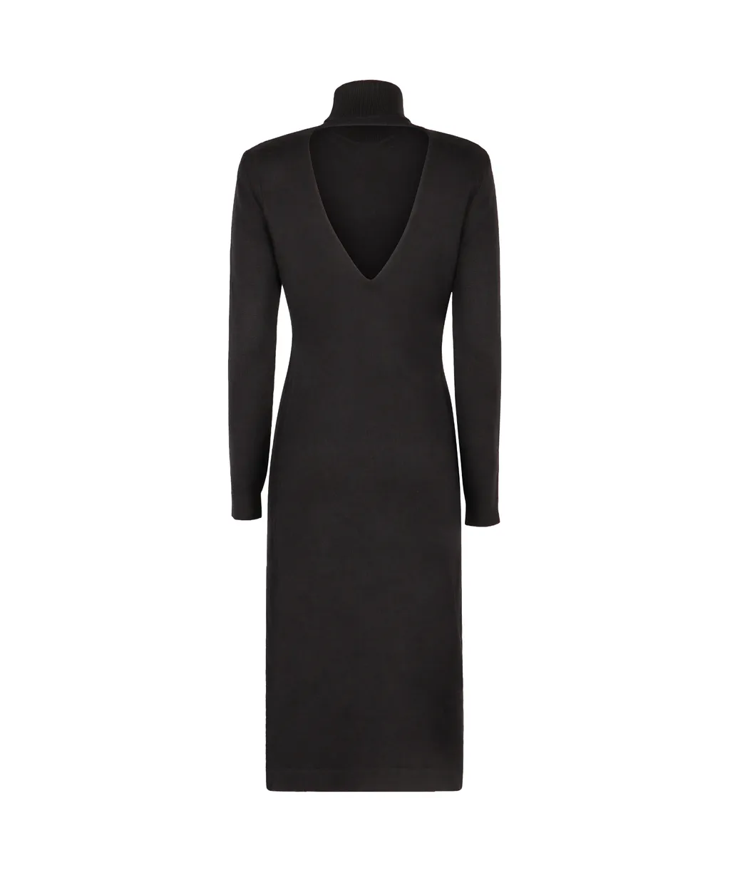 Cut-Out Detailed Knitted Midi Dress