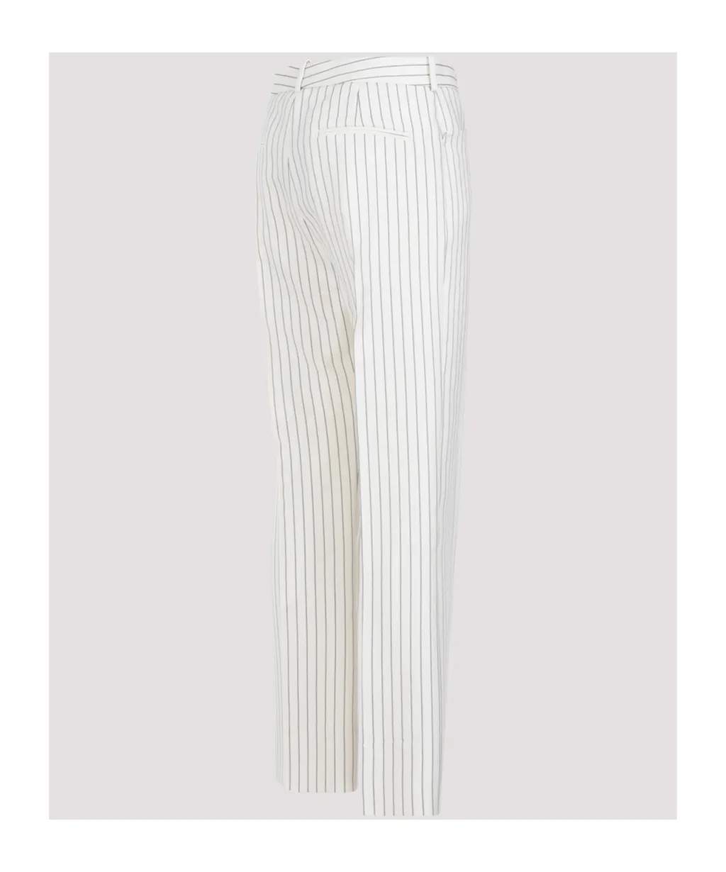 Pinstripe Straight-Leg Pants