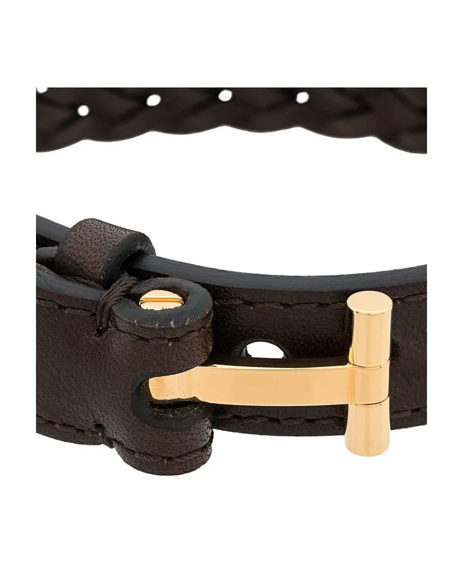 T Braided Leather Bracelet