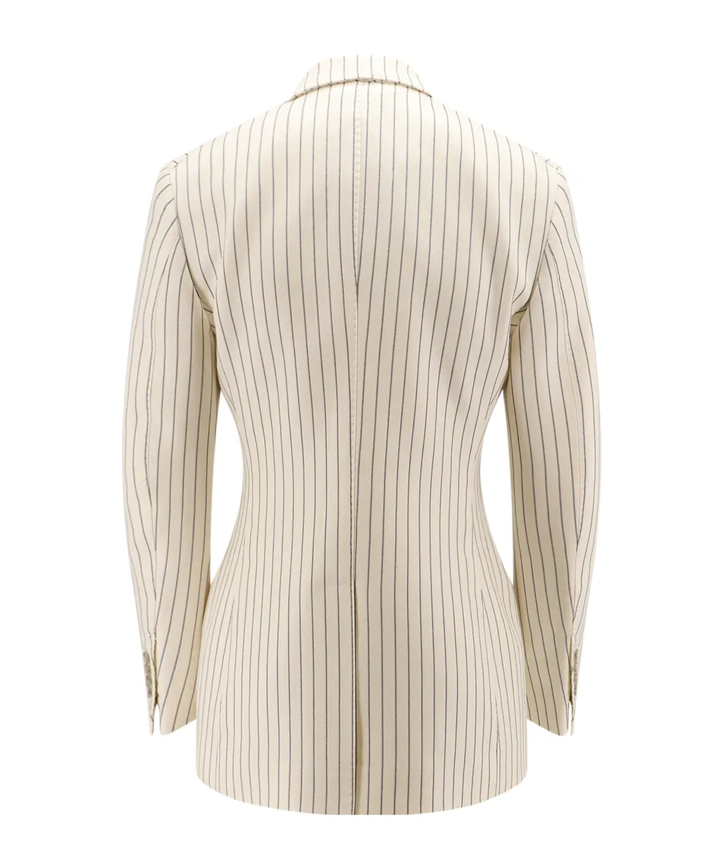 Striped Double-Breasted Blazer