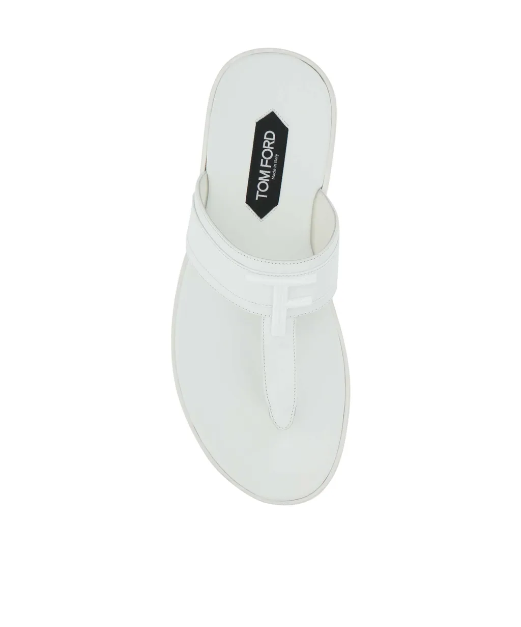 Logo Plaque Thong Sandals