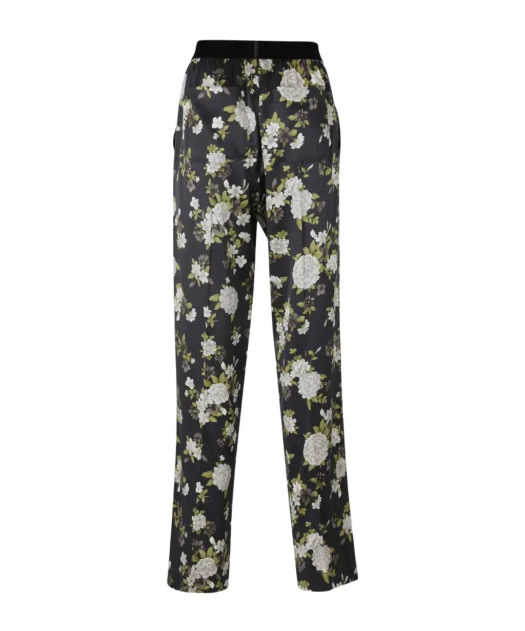 Floral-Printed Straight-Leg Pajama Trousers
