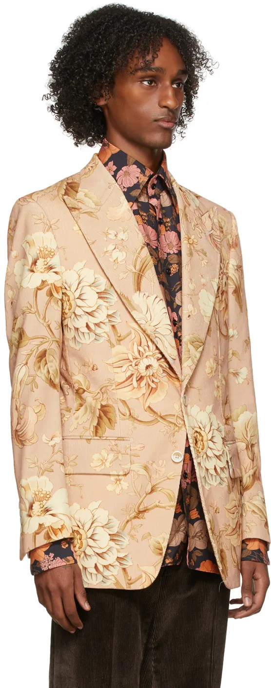 Floral Print Single-Breasted Blazer