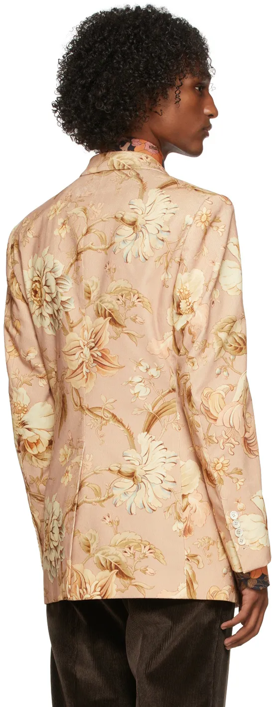 Floral Print Single-Breasted Blazer