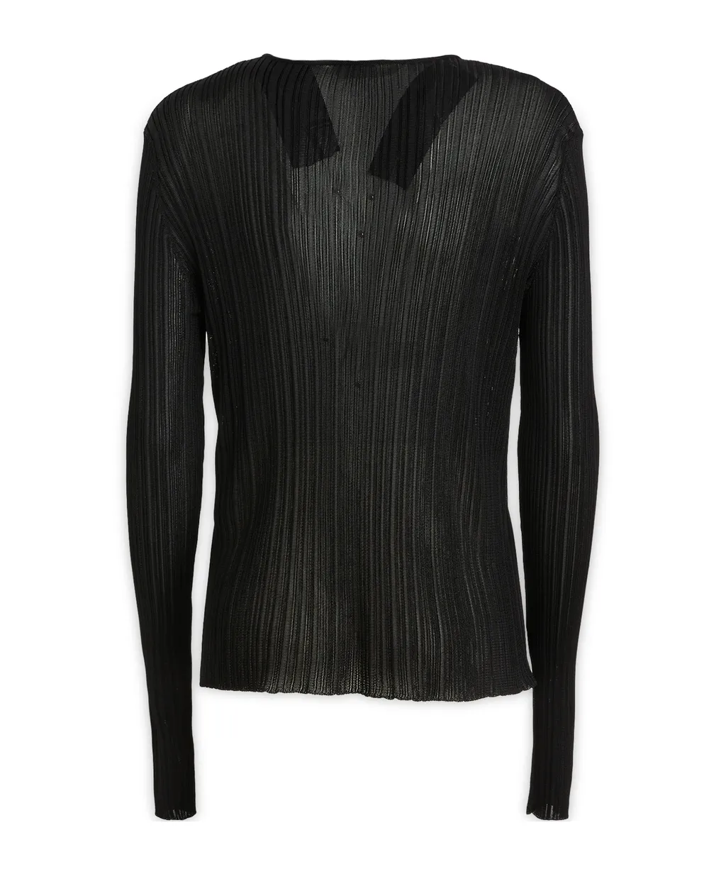 Crewneck Ribbed-Knit Top