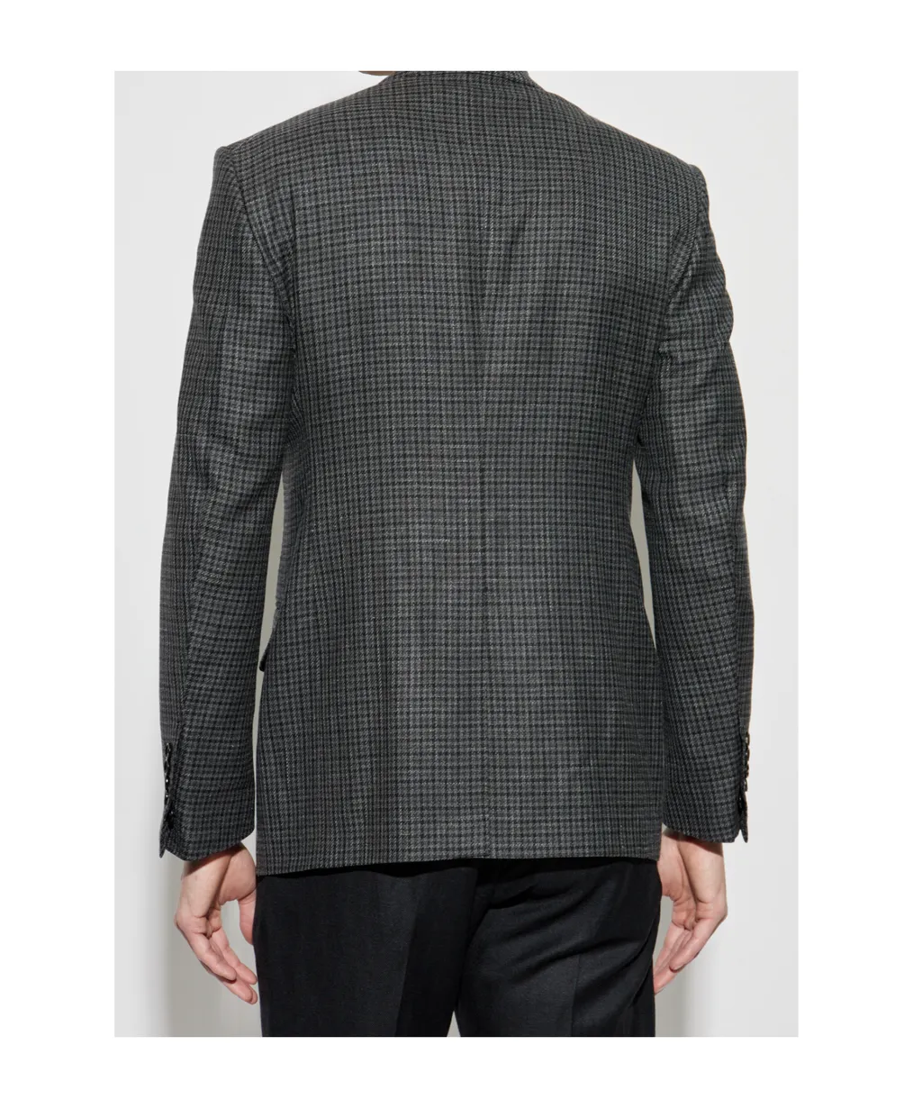 Single-Breasted Houndstooth Blazer
