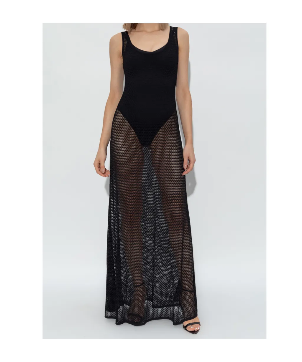 Sleeveless Semi-Sheer Maxi Dress