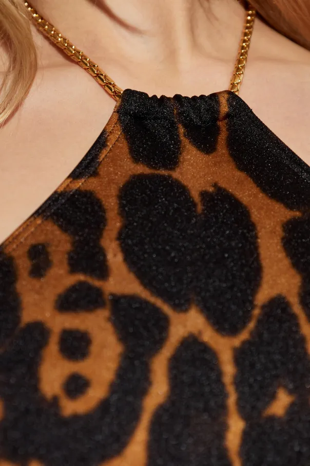 Leopard Printed One-Piece Swimsuit