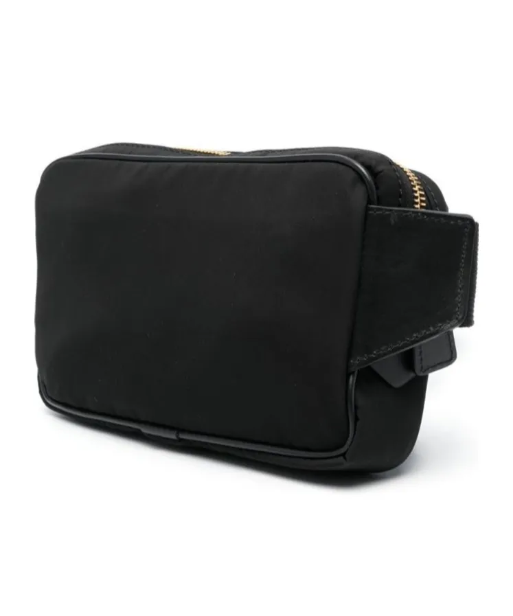 Logo-Patch Leather Belt Bag