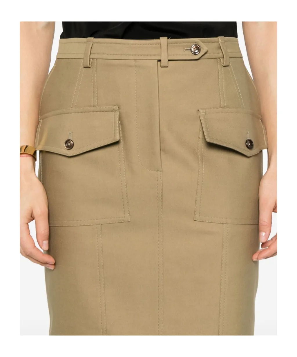 Flap Pocket Pencil Skirt