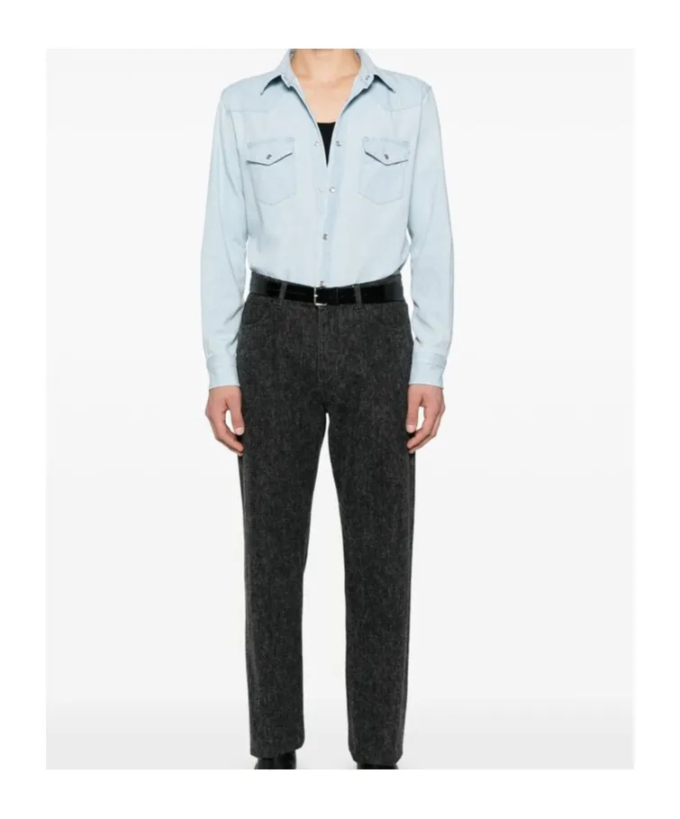Long-Sleeved Denim Shirt
