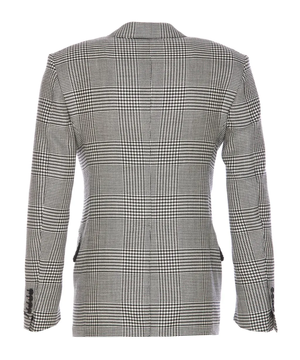 Single-Breasted Checked Blazer