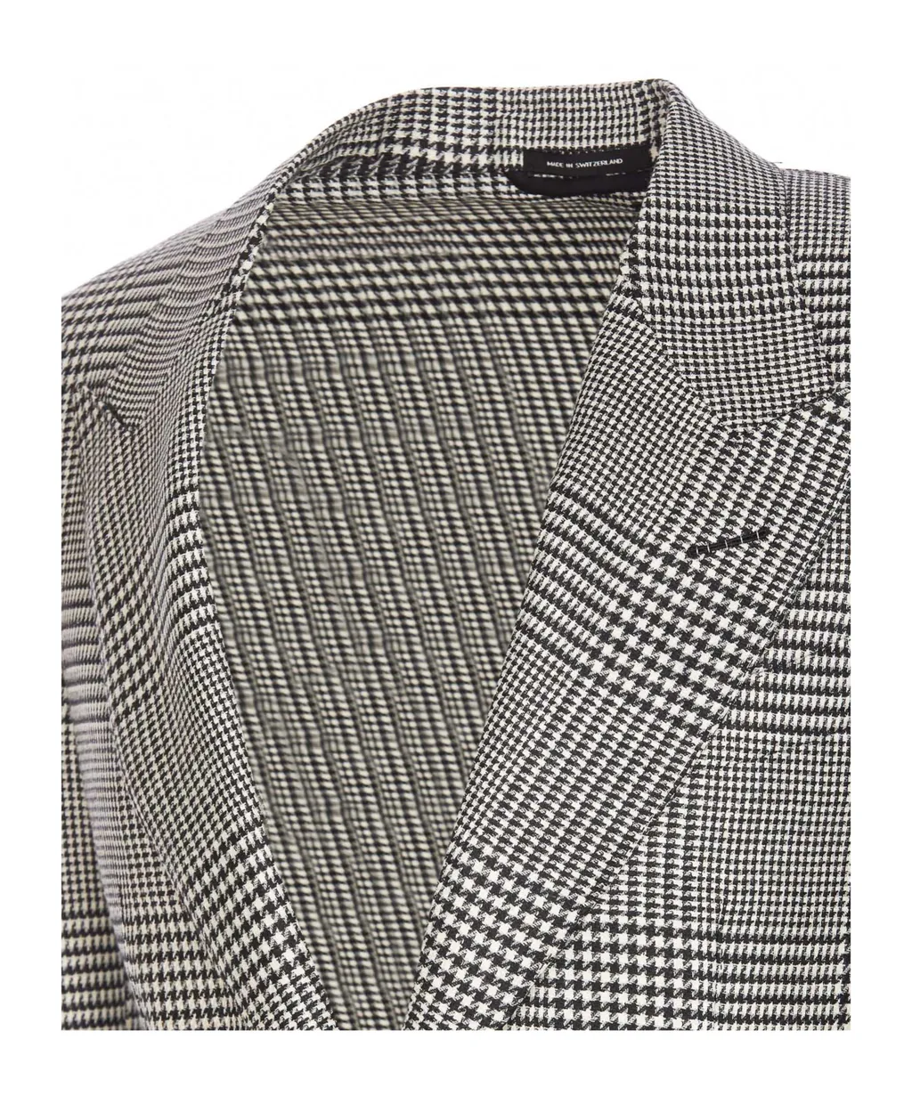 Single-Breasted Checked Blazer