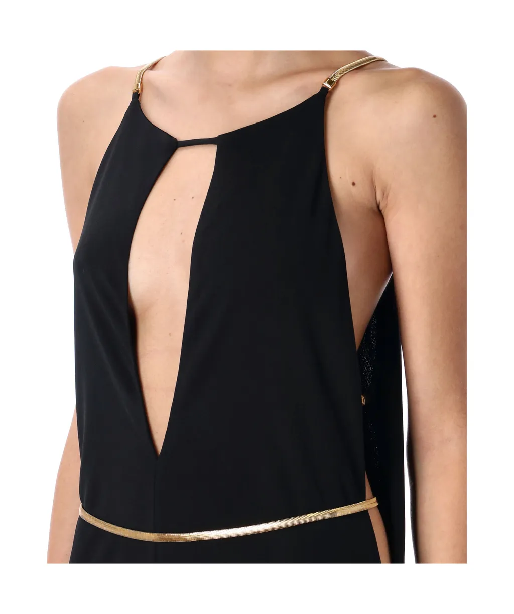Cut Out Sleeveless Evening Dress