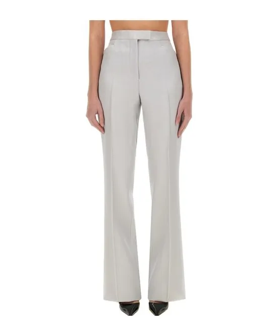Lustrous Barathea Tailored Tuxedo Wide Leg Pants