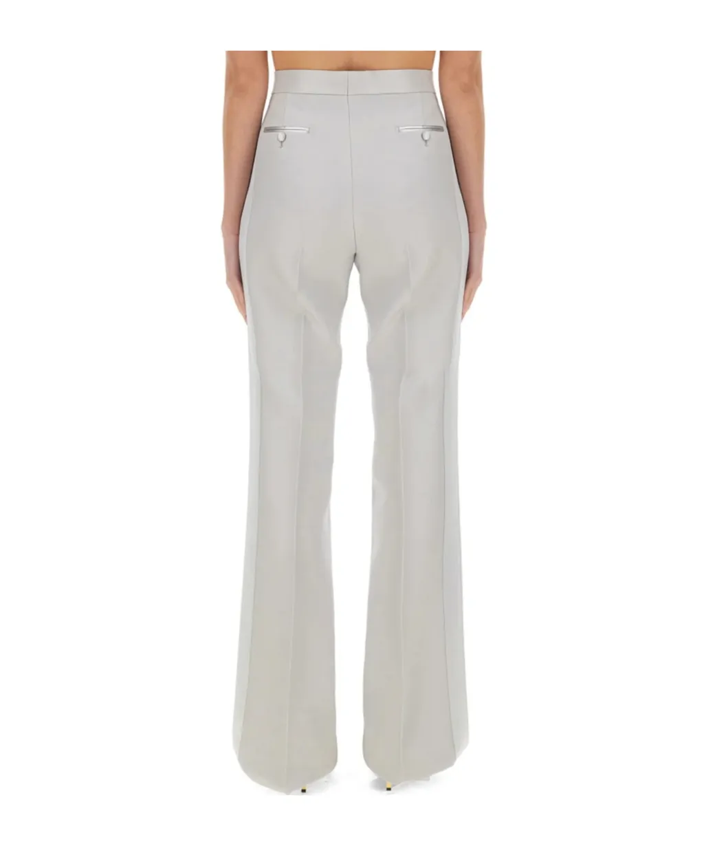Lustrous Barathea Tailored Tuxedo Wide Leg Pants