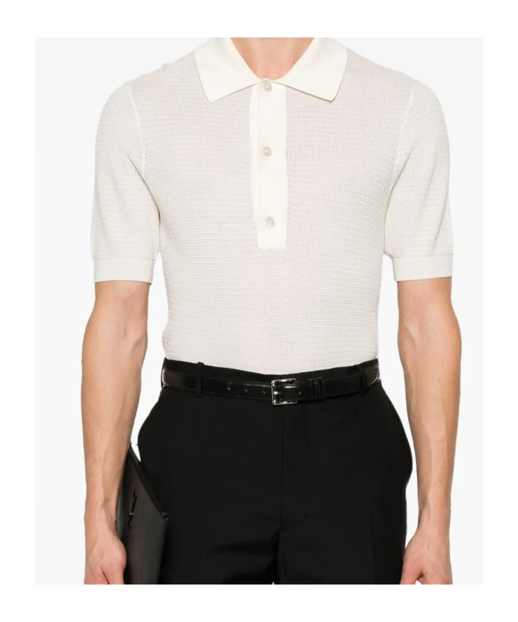Short Sleeved Knitted Polo Shirt