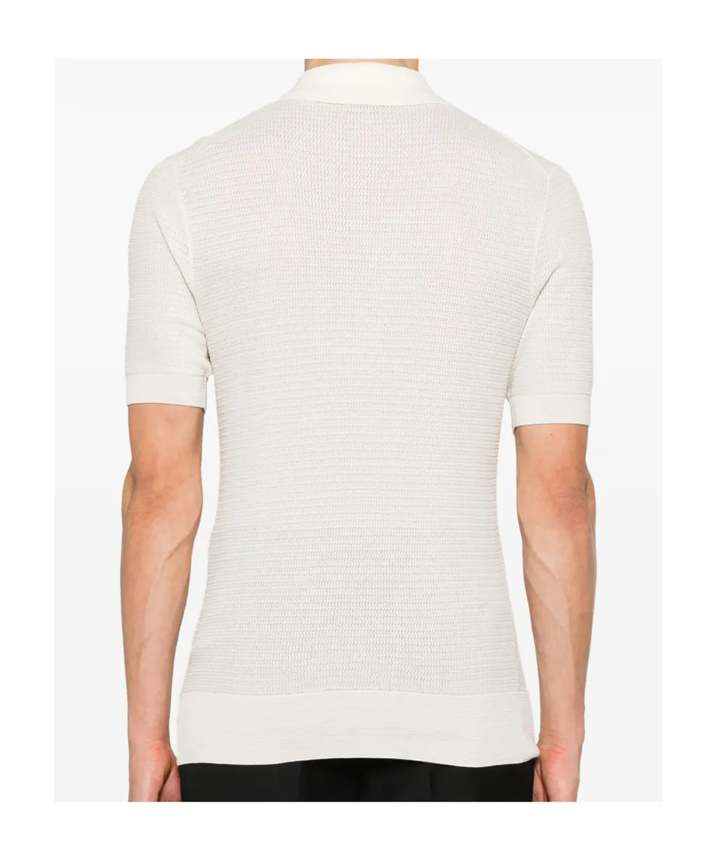 Short Sleeved Knitted Polo Shirt