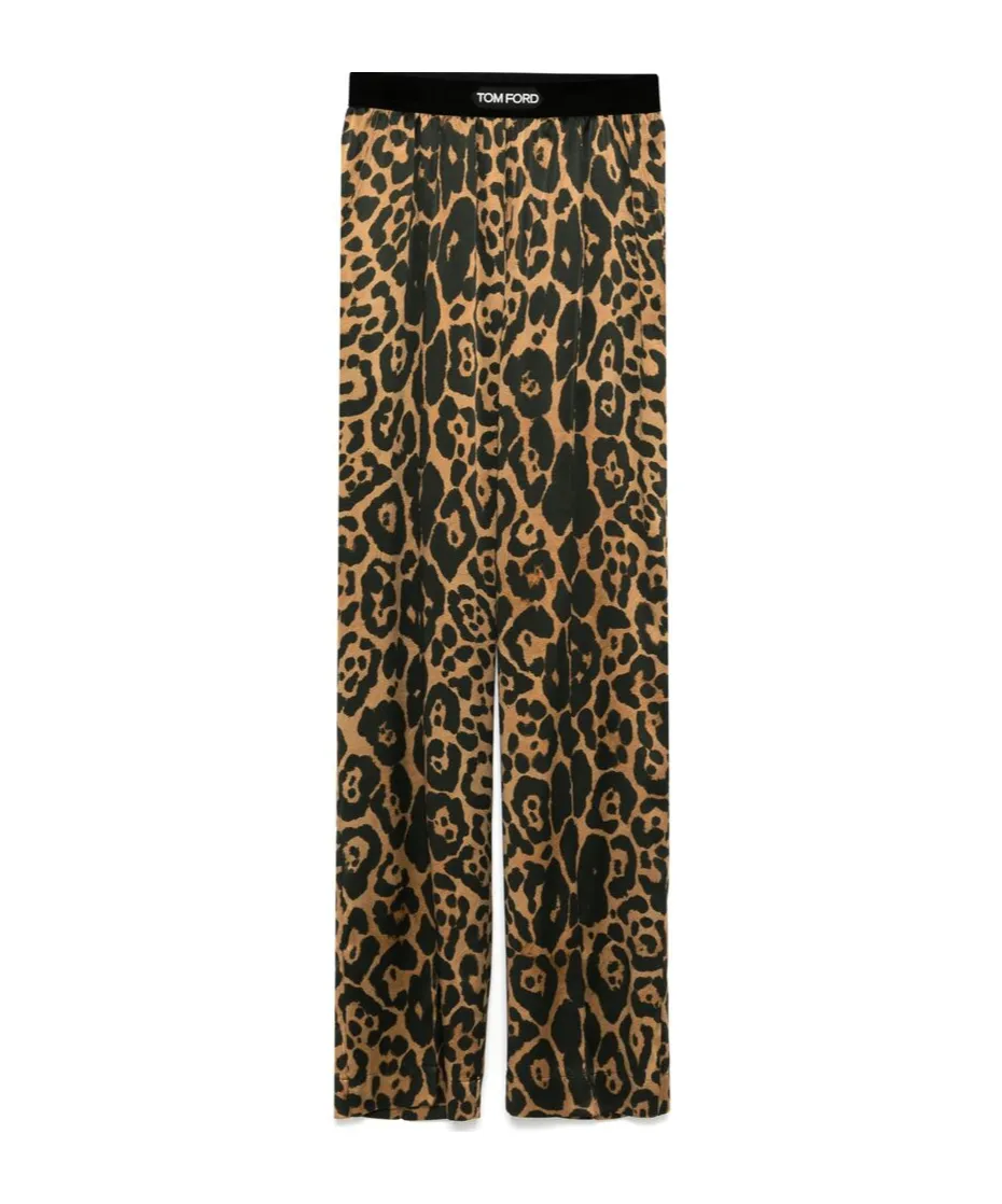 Leopard Printed Wide Leg Pants
