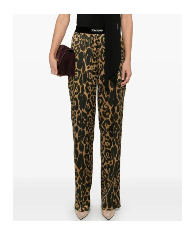 Leopard Printed Wide Leg Pants