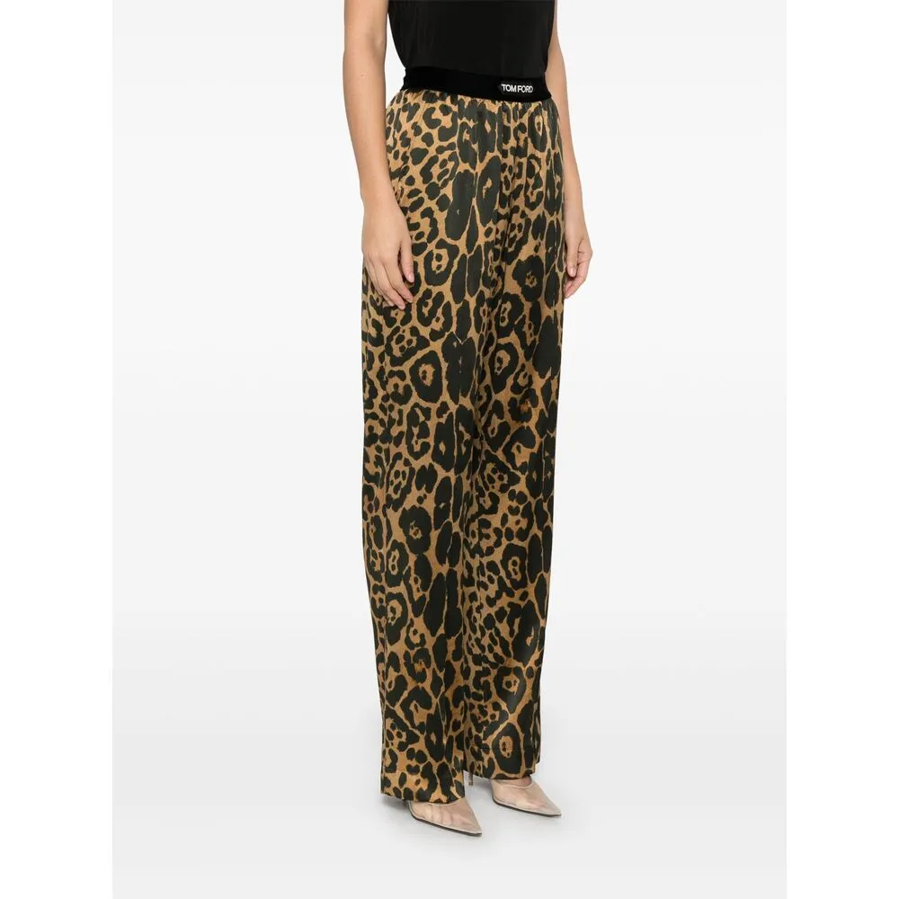 Leopard Printed Wide Leg Pants