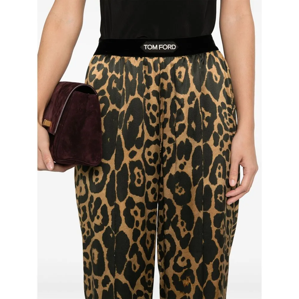 Leopard Printed Wide Leg Pants
