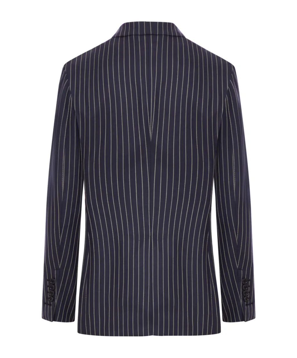 Pinstripe Single-Breasted Blazer