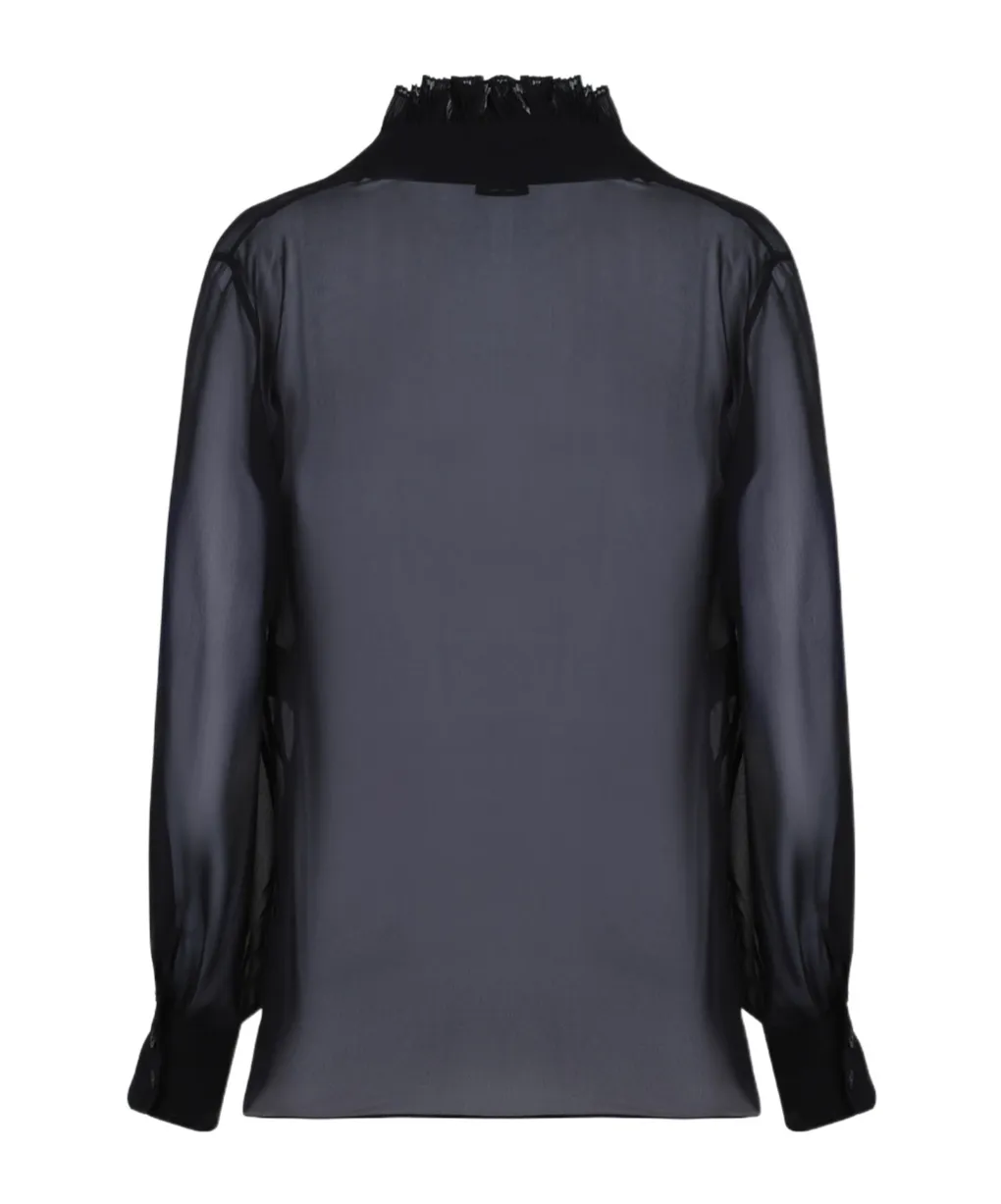 Ruffle-Detailed V-Neck Blouse