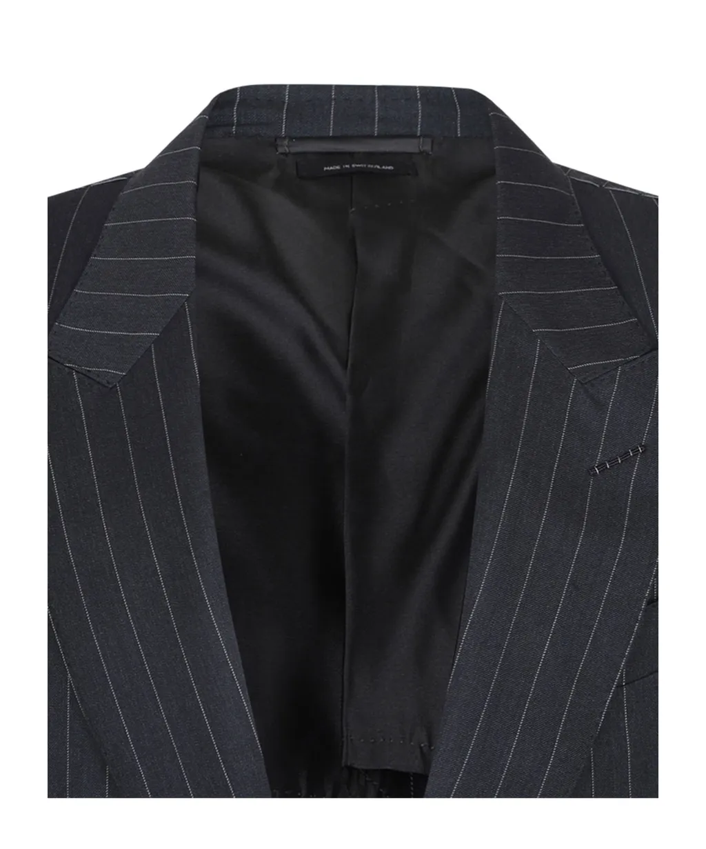 Single-Breasted Striped Blazer