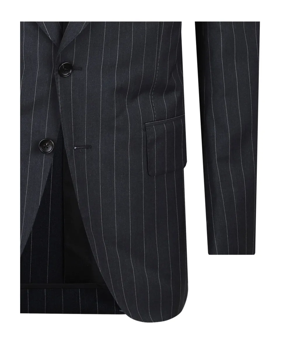 Single-Breasted Striped Blazer