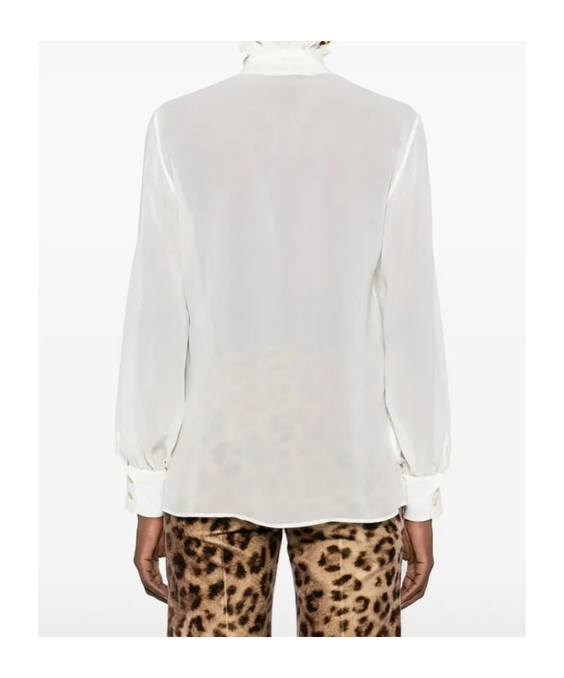 Ruffle-Detailed V-Neck Blouse