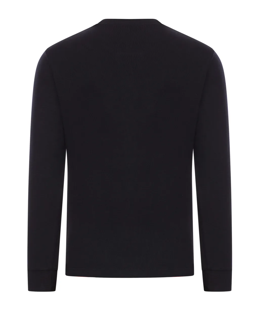 Fine-Ribbed Logo Embroidered T-Shirt