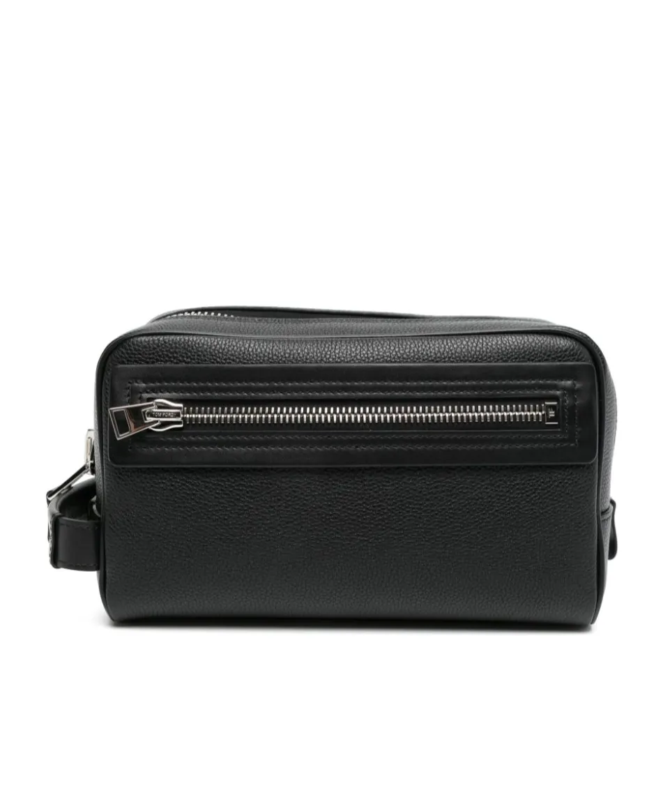 Logo-Printed Zipped Toiletry Bag