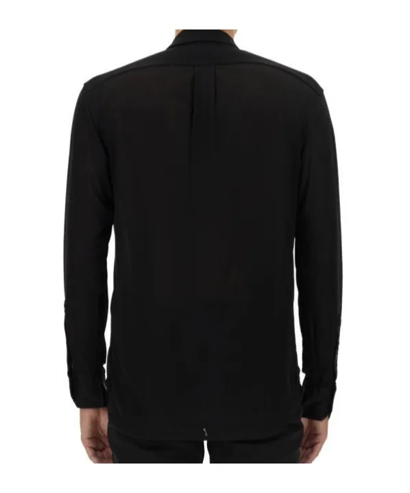 Long-Sleeved Straight Hem Shirt