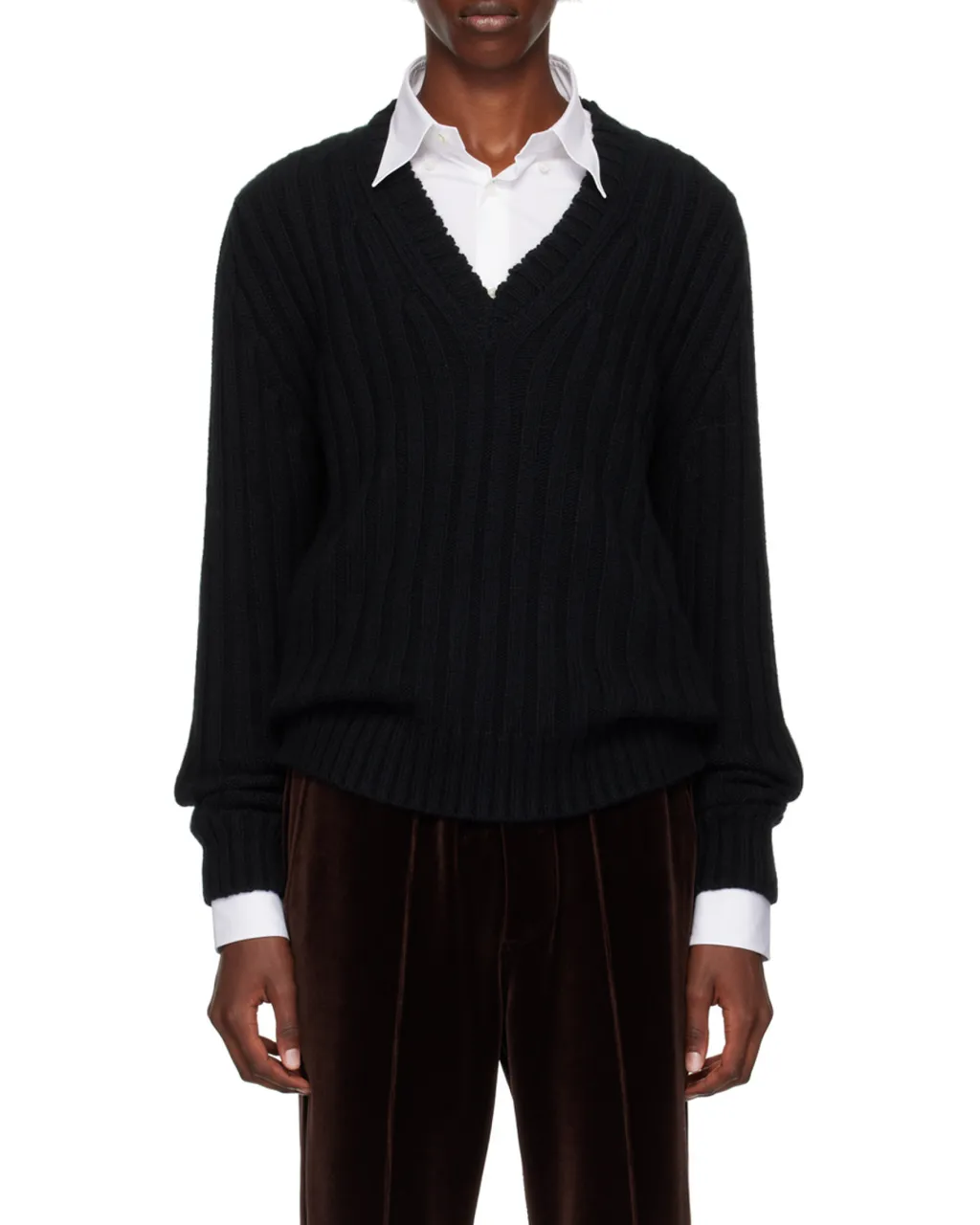 V-Neck Long-Sleeved Sweater