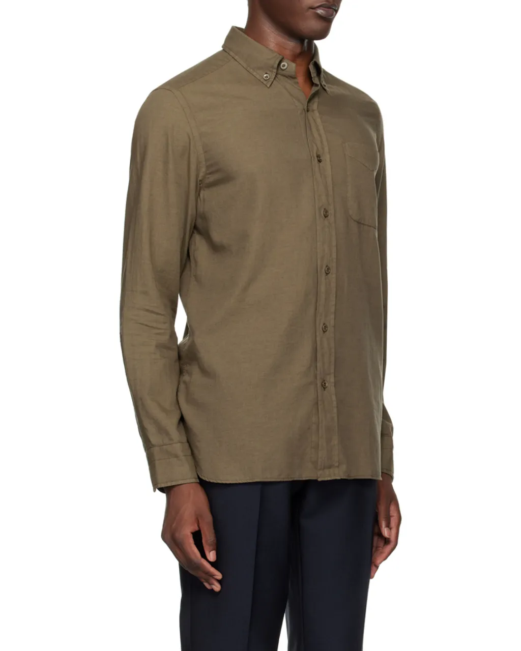 Single-Breasted Long-Sleeved Shirt