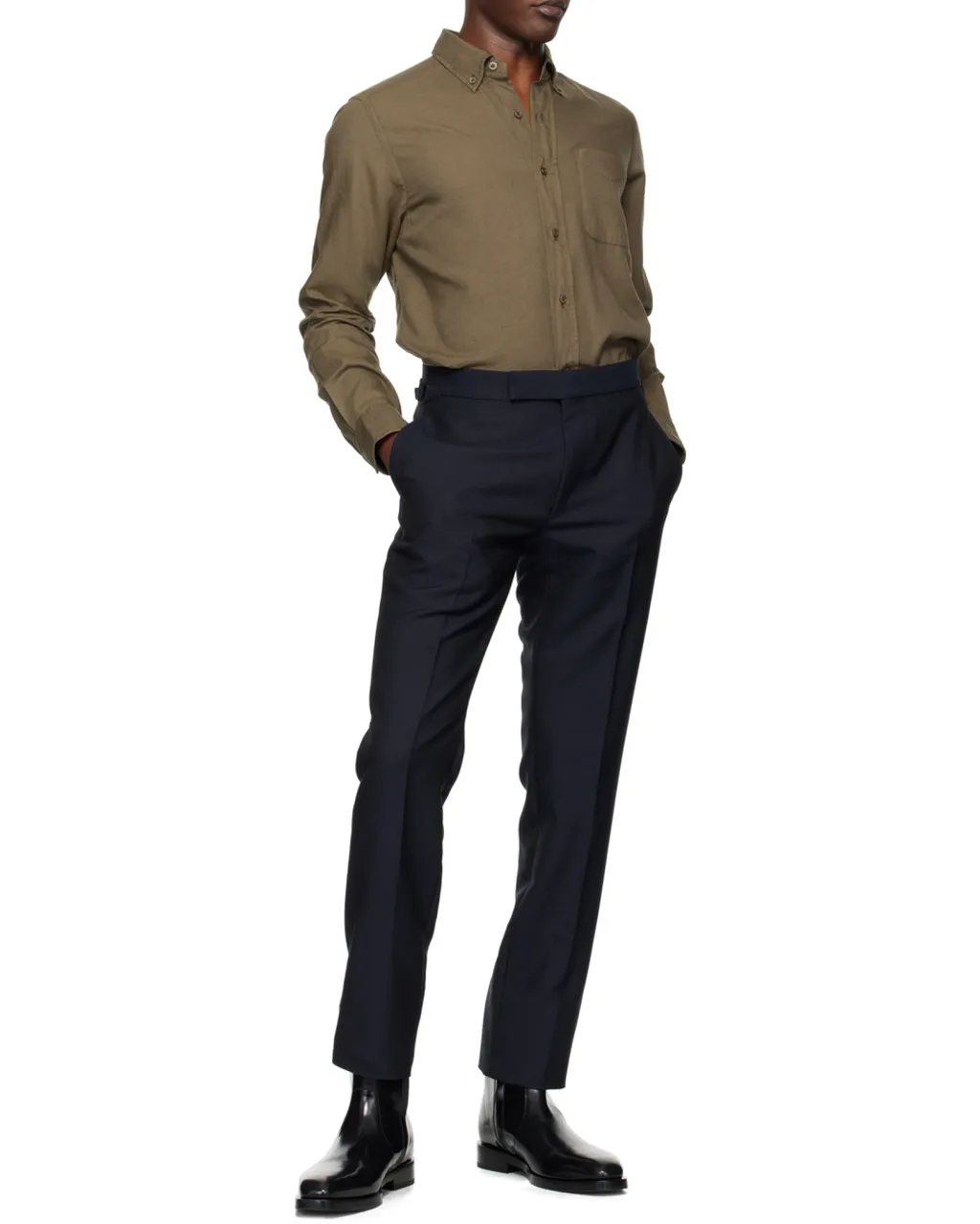 Single-Breasted Long-Sleeved Shirt