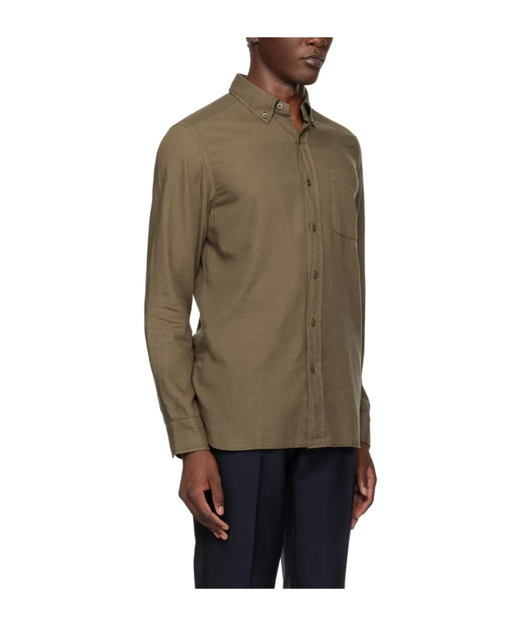 Single-Breasted Long-Sleeved Shirt