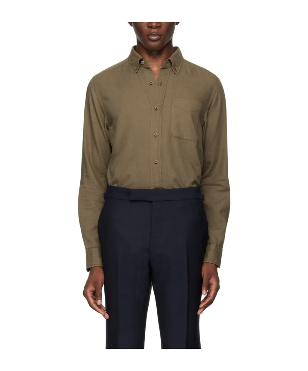 Single-Breasted Long-Sleeved Shirt