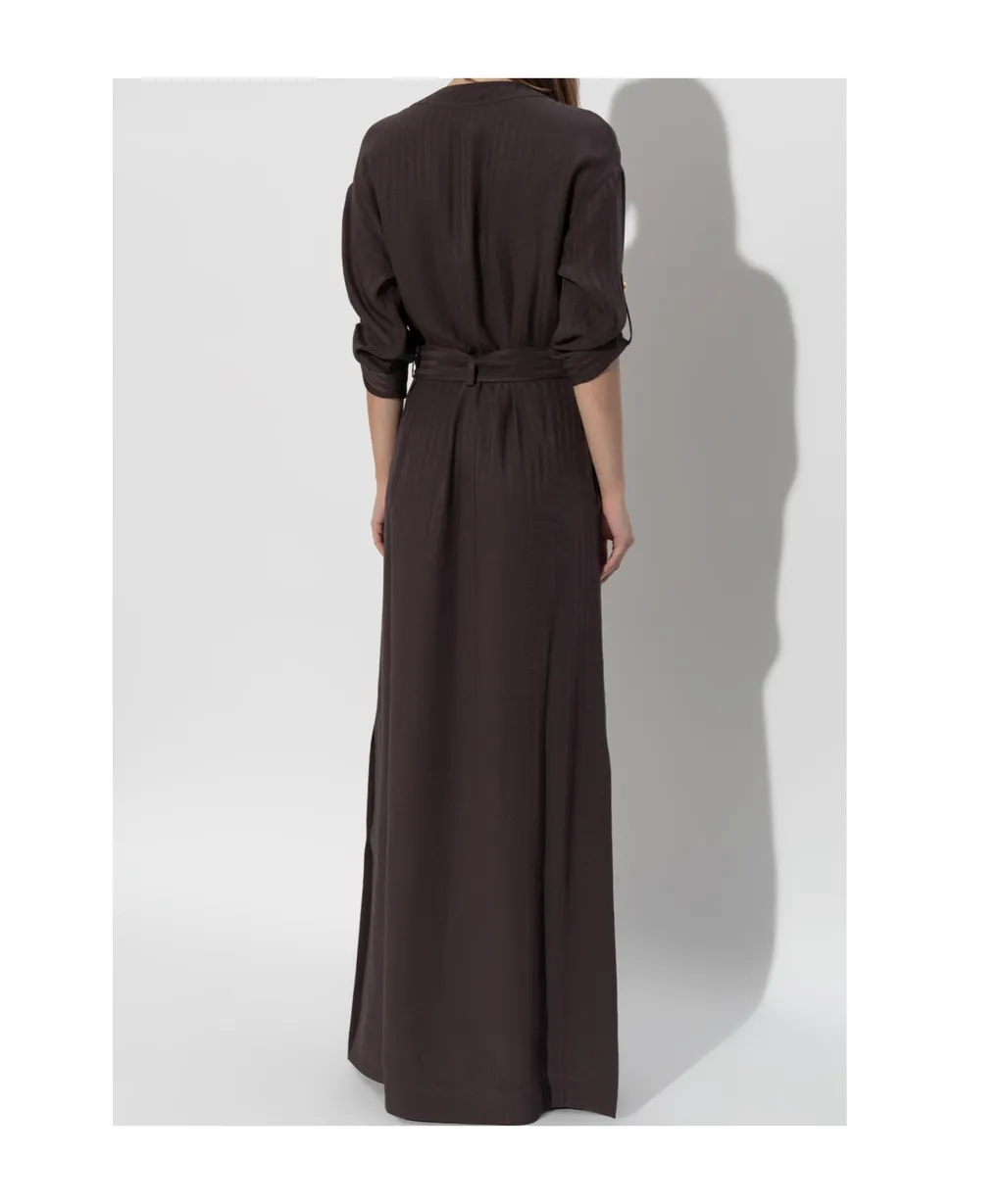 Striped Whitney Fluid Long Shirt Dress