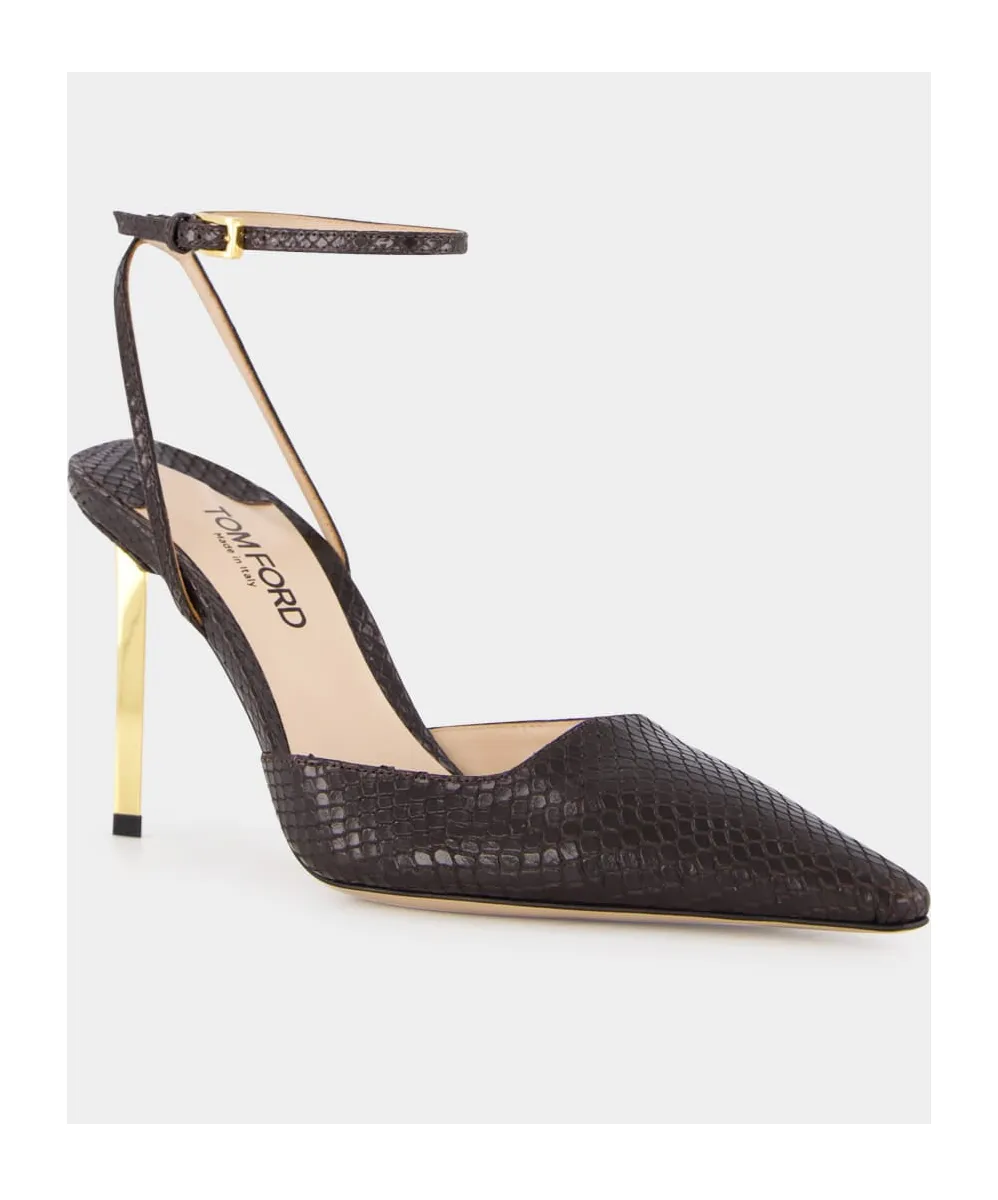 Pointed High Heel Ankle Strap Pumps