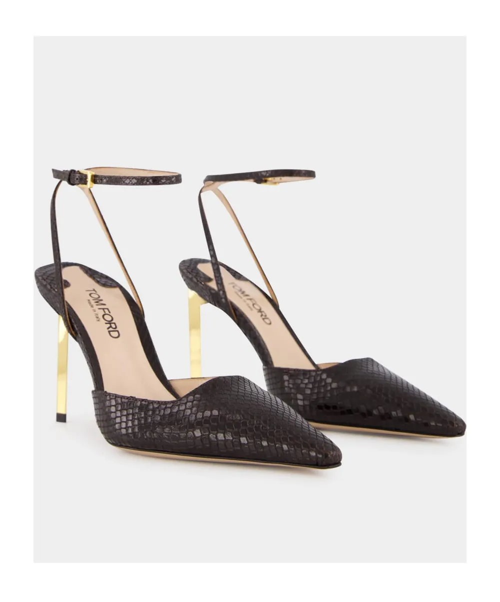 Pointed High Heel Ankle Strap Pumps