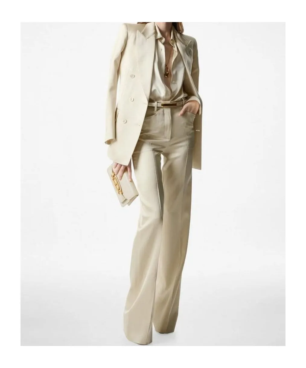 Double Breasted Satin Blazer