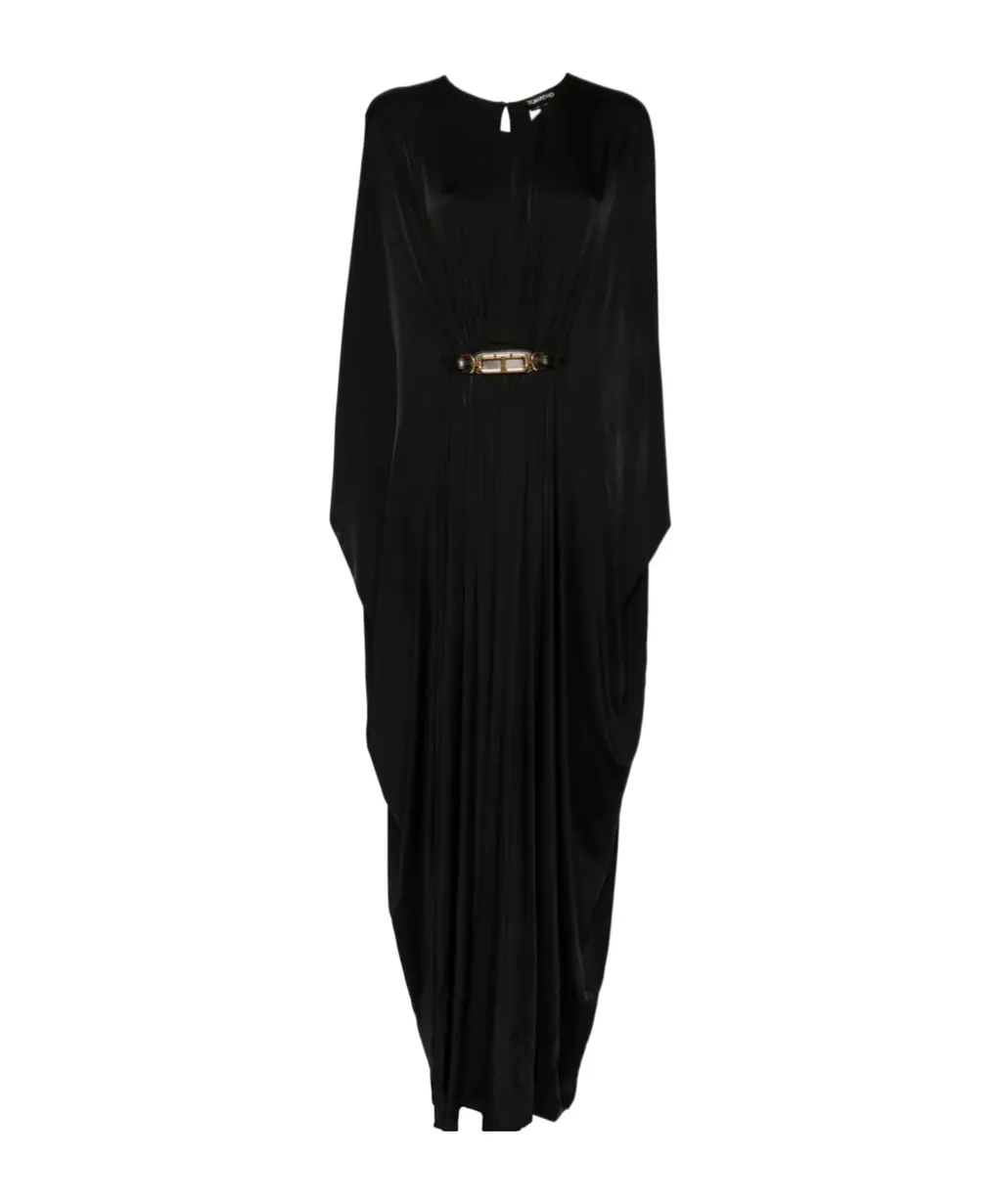 Satin Stretch-Jersey Kaftan Dress
