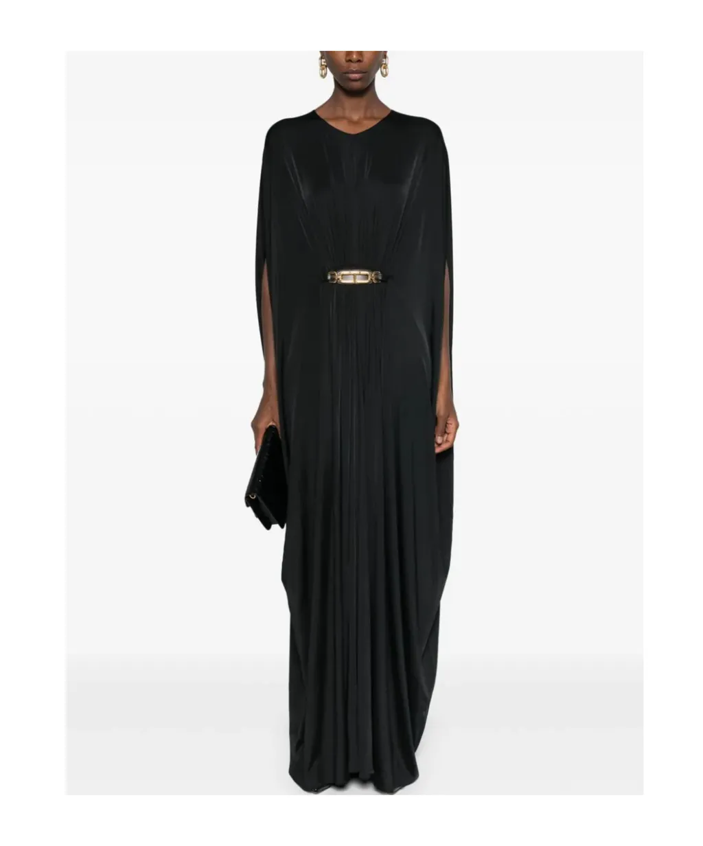 Satin Stretch-Jersey Kaftan Dress