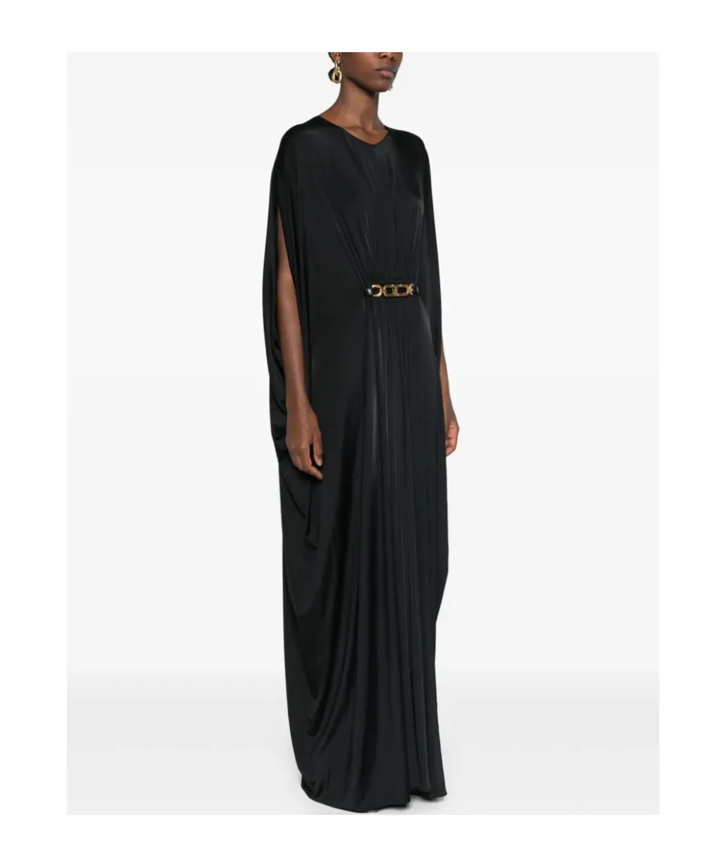 Satin Stretch-Jersey Kaftan Dress