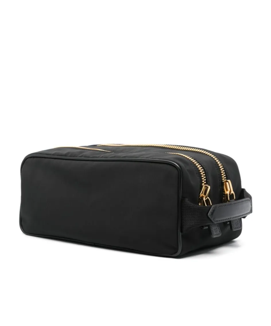 Logo Patch Zipped Wash Bag