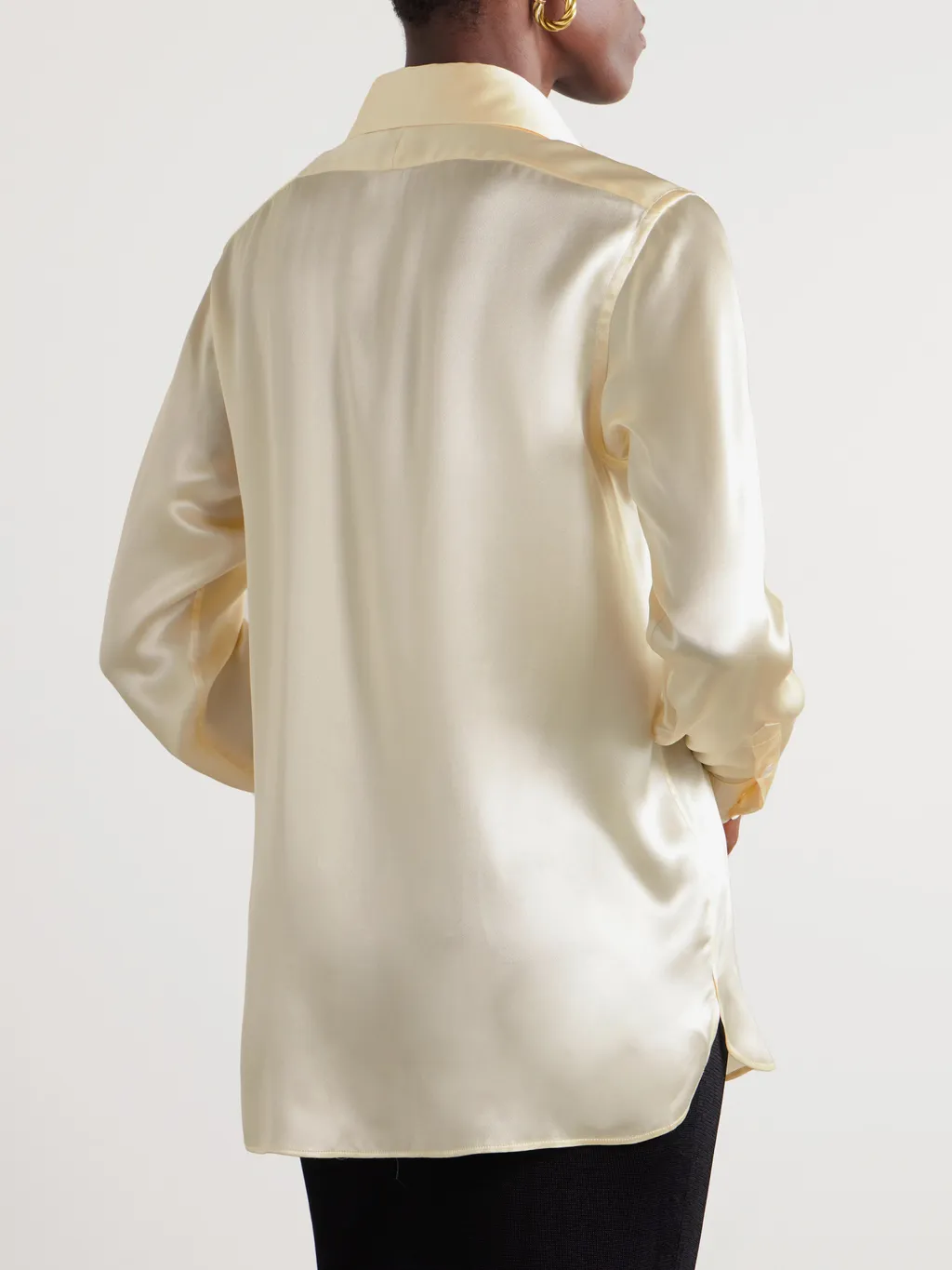Pintuck-Detailed Long-Sleeved Shirt