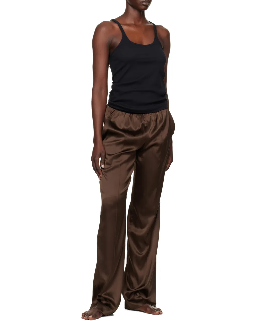 Stretch Satin Pj Pants